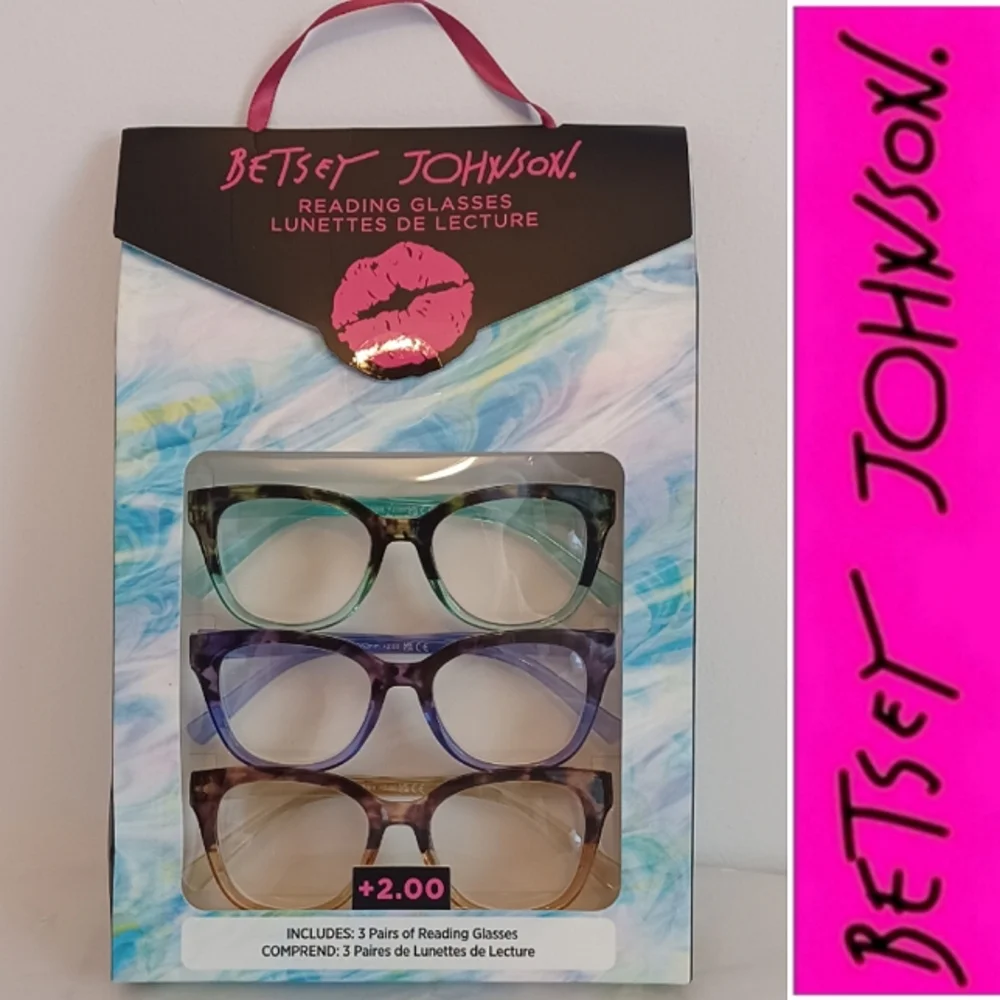 2.00, 2.50 3 pr Ombre Tortoise Shell Reading Glasses in box Betsey Johnson - Picture 1 of 9